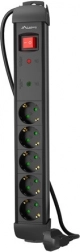 Overspændingsbeskyttet forlænger 5x AC, 1,5 m – LANBERG