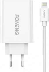 Foneng-hurtigoplader med én USB-port 10,5 W + USB–Lightning-kabel