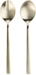 Guld farvede serveringssalatskeer i rustfrit stål 25 cm, sæt med 2 stk.