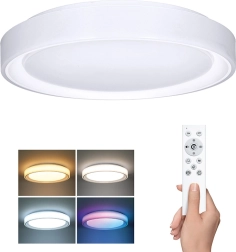 Solight LED lofts- og væglampe Floco med fjernbetjening