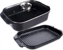 Granit romersk bradepande med låg 3-i-1 GRANDE 41 × 26 × 15 cm, 7 l