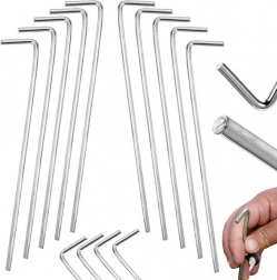 Stålteltpløkker L 24 cm – sæt med 10 stk.