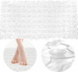 Gennemsigtigt skridsikkert baderumstæppe 70 × 35 cm