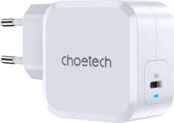 USB‑C oplader 45 W med Power Delivery – Choetech (hvid)