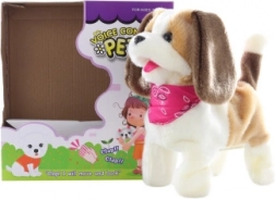 Interaktiv hund med tørklæde, der reagerer på klap