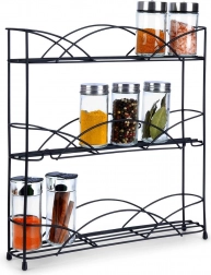 Metaltre-etagers krydderistativ 33,5 × 6,5 × 33,5 cm