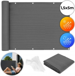 Balkonafskærmningsnet med monteringsudstyr grå MultiGarden