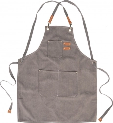 Køkkenforklæde med krydsbinding og lommer