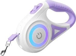 Rojeco automatisk hundesnor med LED 5 m – Lilla