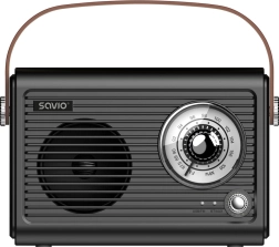 bærbar retro radio med bluetooth, fm og usb‑c savio rs‑101