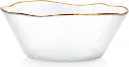 Glaskål med gylden kant 15 cm, 500 ml