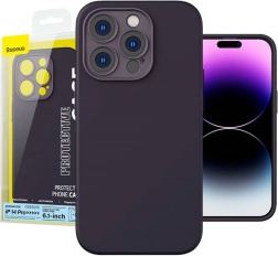 Baseus silikoneetui til iPhone 14 Pro inklusiv hærdet glas og rengøringssæt