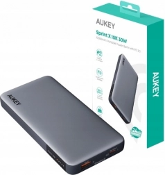 powerbank aukey sprint x 10k 30w, 10000 mah med pd 3.0 og qc 3.0