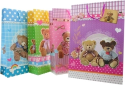 Gavepose farverig – ekstra stor med bamser