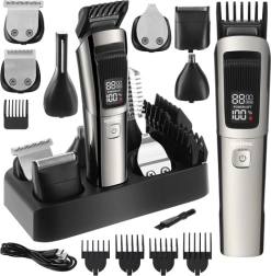 Multifunktionel trimmer- og barberingssæt SOULIMA 8-i-1 med USB‑C og display