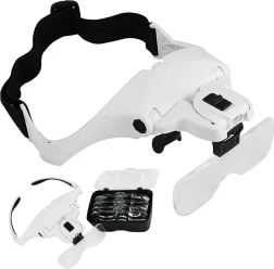 Pandelygte-lup med LED-belysning, 5 udskiftelige linser