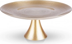 Glas kageopsats i gylden farve på fod 28 cm