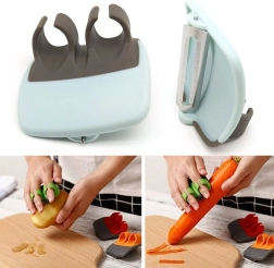 Skræller til grøntsager og frugt med fingerhold - sort og blå