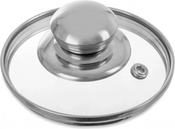 Glaslåg 10 cm med rustfri stålkant og håndtag