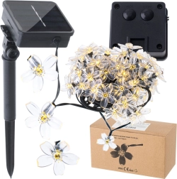 Solcelle Havelys Formet som Blomster 7m 50 LED Varm Hvid