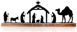 Julekrybbe af mangotræ og metal 51 × 5 × 18 cm