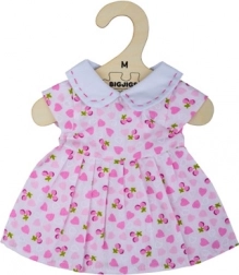 Bigjigs Toys lyserøde kjoler med hjerter til dukke 34 cm