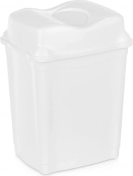 Plastisk skraldespand med svinglåg 16 l hvid