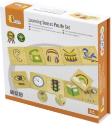 VIGA uddannelsesspil træpuslespil til at lære sanserne