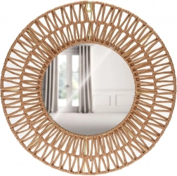 Vægmonteret rundt spejl med papramme 45 cm