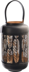 Lysestage LEAF sort-guld 38 cm