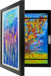 Kunstnerisk ramme til børnetegninger A4 med opbevaring til 150 værker KRUZZEL