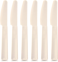 Plastiske bordknive cremefarvede SANDY, 6 stk.