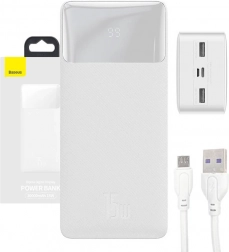 powerbank Baseus Bipow 30000 mAh, 15 W, hvid