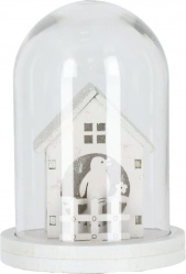 Jule LED-hus i glas - hvid