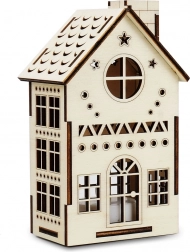 Stor træhus-observatorium med LED-lys