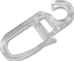 Transparente gardinkroge, plast, pakke med 10 stk