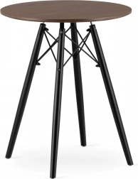 Moderne skandinavisk sofabord med rund brun bordplade