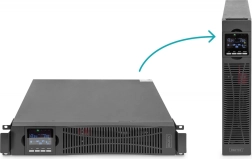 Online UPS til 19" rack med LCD, 1000 VA / 1000 W, 8x C13, USB, RS232, RJ45