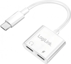 LogiLink USB‑C adapter med 60 W PD-opladning og lydstik