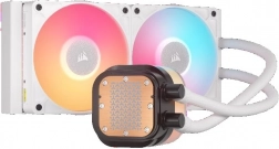 vandkøling cpu corsair icue link titan 240 rx lcd, 240 mm, hvid