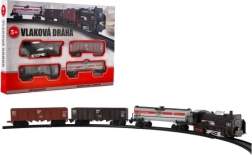 Plastiktog med lys og lyd, batteridrevet, med skinner 104 × 68 cm