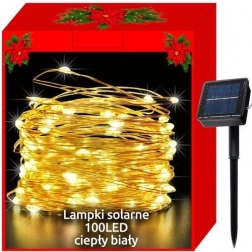 Solardrevet tråd-julebelysning 100 LED – Varm