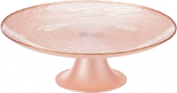 Glas kagefad på fod rosa 21 cm