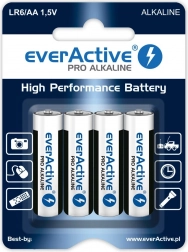 Alkaliske batterier AA 4 stk.