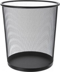 Metalt papirkurv til kontor sort 6 l