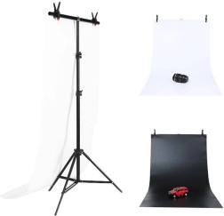 Fotostudiestøtte Puluz 70x200 cm med 2 baggrunde