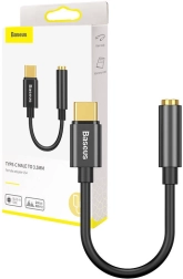 Baseus USB‑C til 3,5 mm lydadapter – sort
