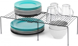 Udtrækkelig metal køkkenhylde 34,5–48 cm, sort