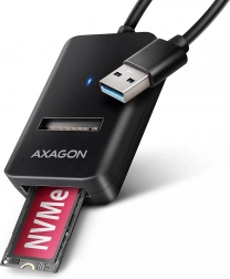 AXAGON ADM2-AM adapter M.2 NVMe/SATA til USB 3.2 Gen 2 (10 Gb/s) med USB‑A kabel 10 cm