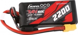 Gens Ace LiPo-batteri 2200mAh 7,4V 60C med XT60-stik